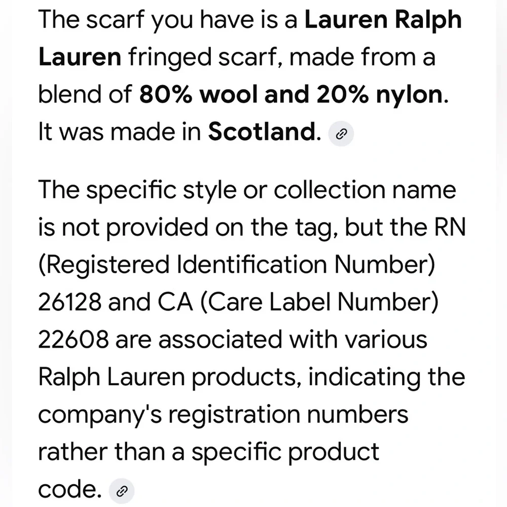 LAUREN RALPH LAUREN GREEN LABEL HEATHER GREY WOOL & NYLON OBLONG CREST SCARF O/S